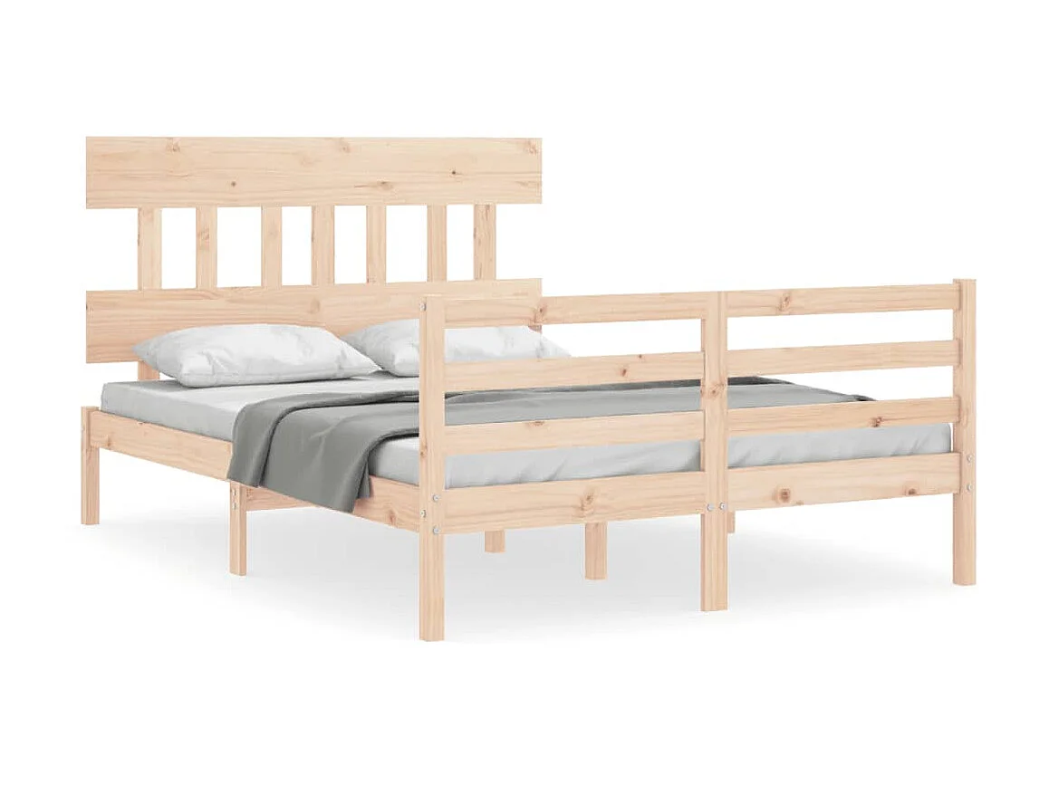 Bedframe met hoofdbord massief hout NL66978