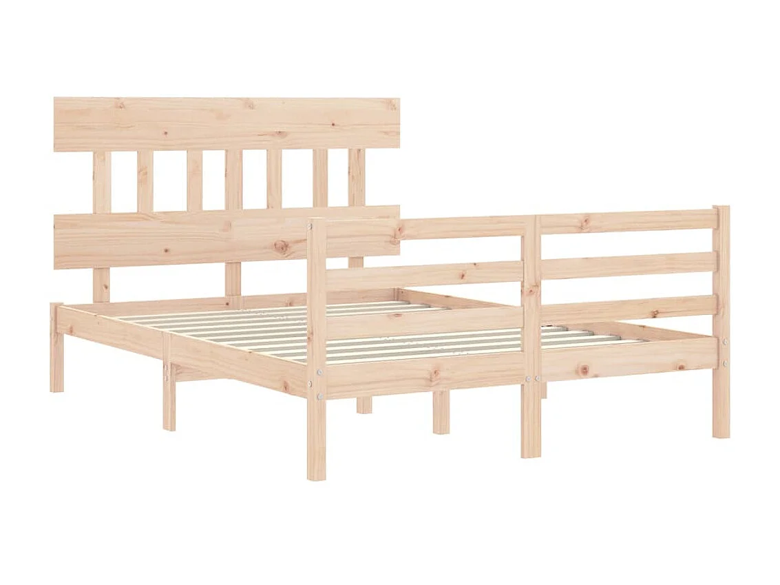 Bedframe met hoofdbord massief hout NL66978