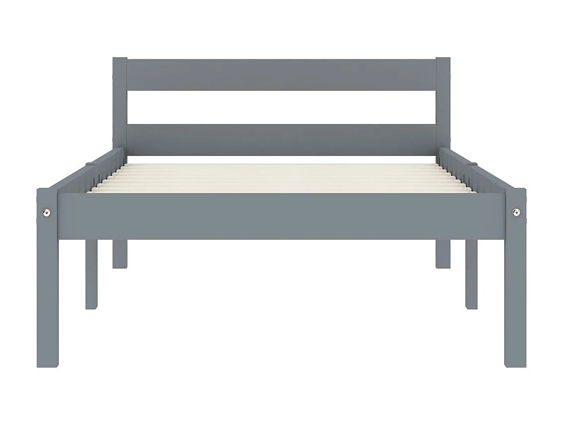 Cama 90x200 cm madeira pinho maciço cinzento PT517497