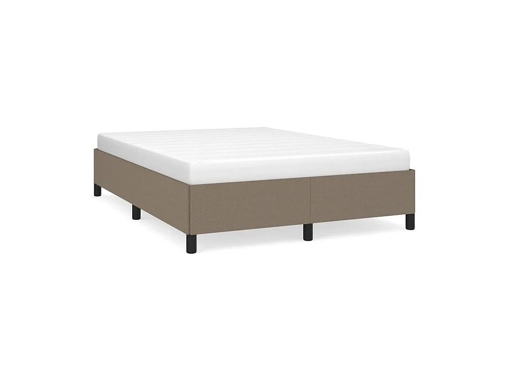 Cama 140x200 cm de tela gris taupe ES76069