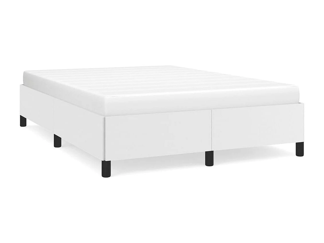 Cama 140x190 cm de cuero sintético blanco ES17193