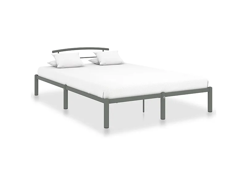 Lit-160x200 cm Gris Métal EGGB22307