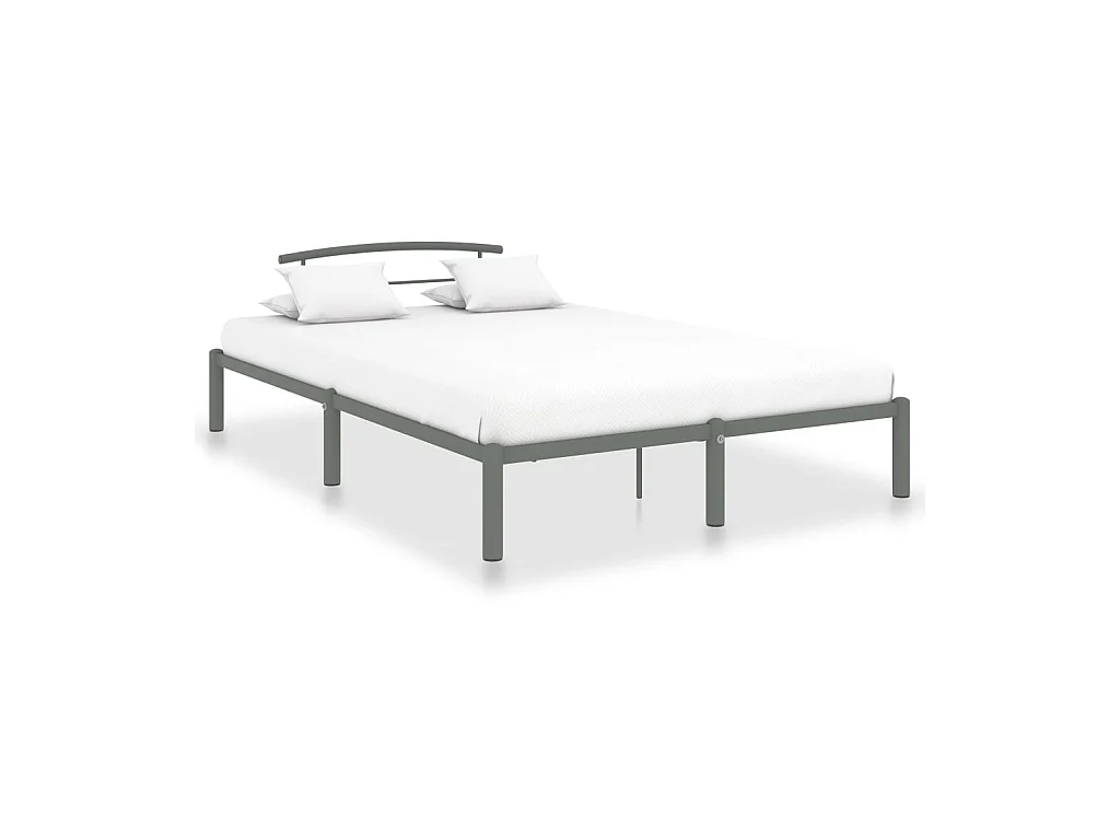 Lit-160x200 cm Gris Métal EGGB22307
