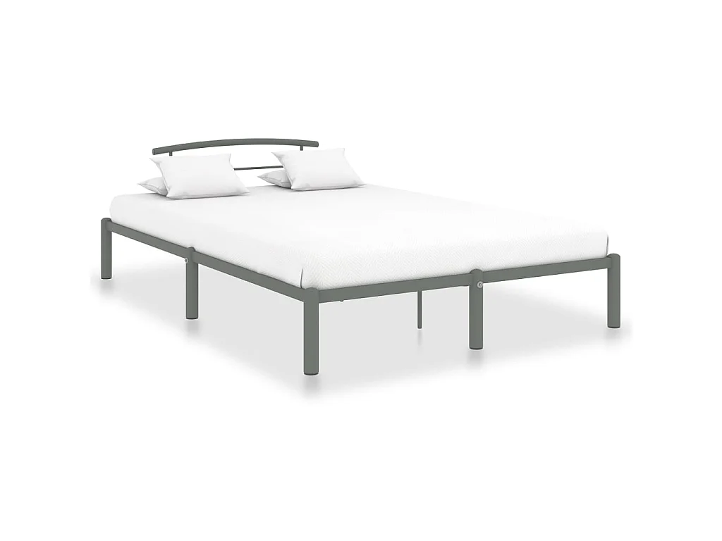 Lit-160x200 cm Gris Métal EGGB22307