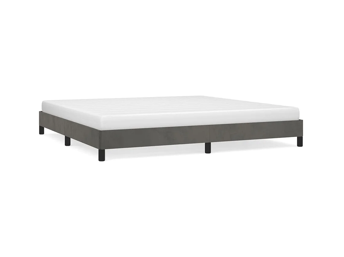 Lit-200x200 cm Gris foncé Velours EGGB32229