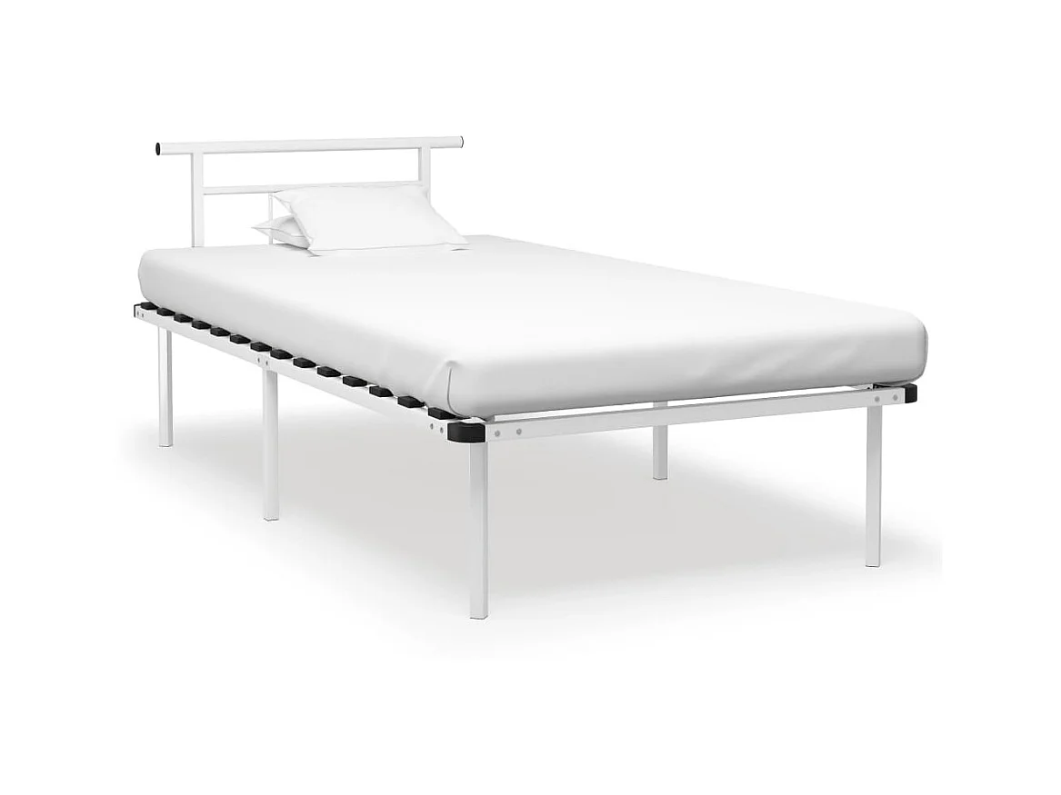 Lit-100x200 cm Blanc Métal EGGB41664