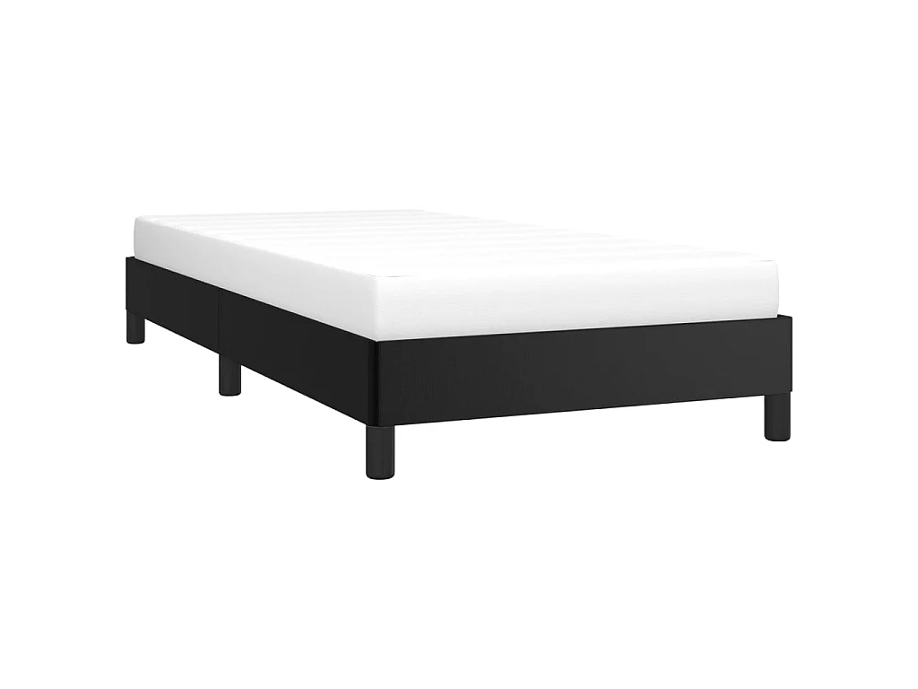 Cama 90x190 cm couro artificial preto PT648105