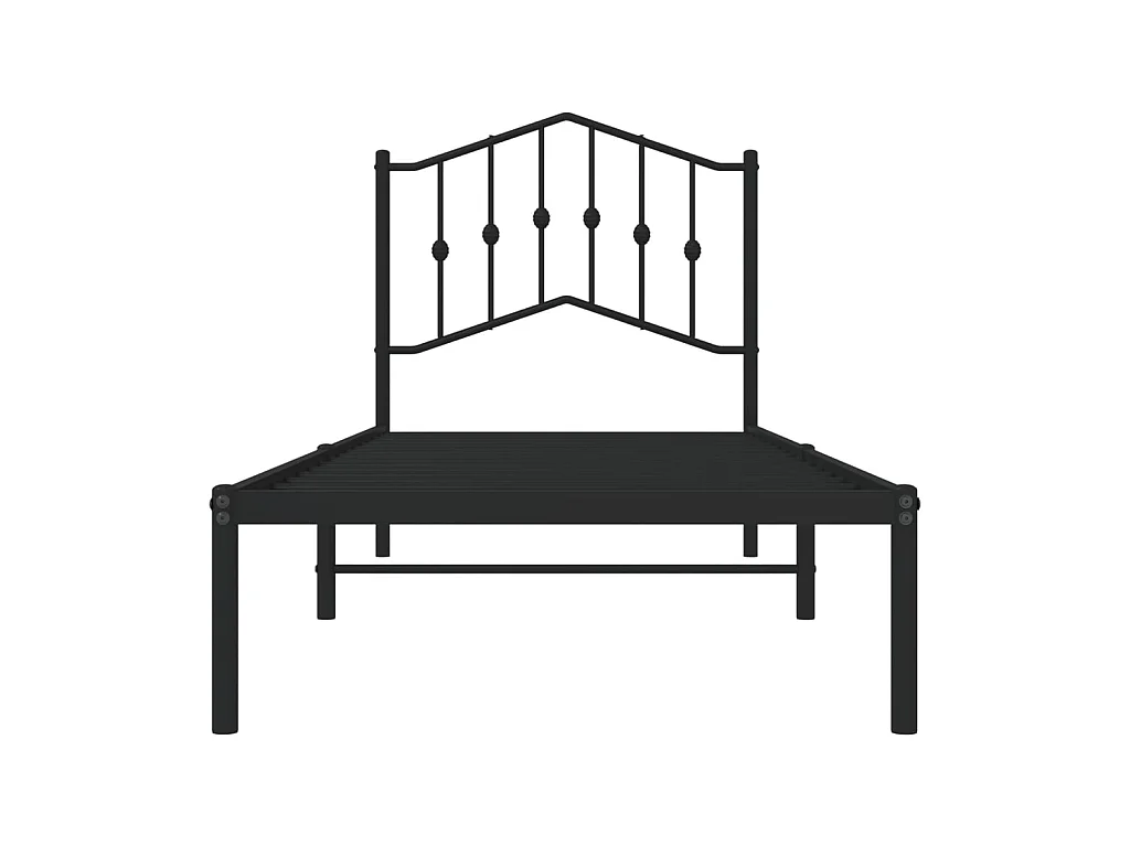 Bedframe met hoofdbord metaal zwart 80x200 cm NL31044