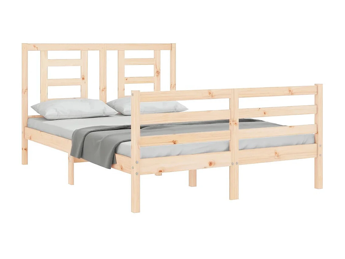 Bedframe met hoofdbord massief hout 140x190 cm NL86791
