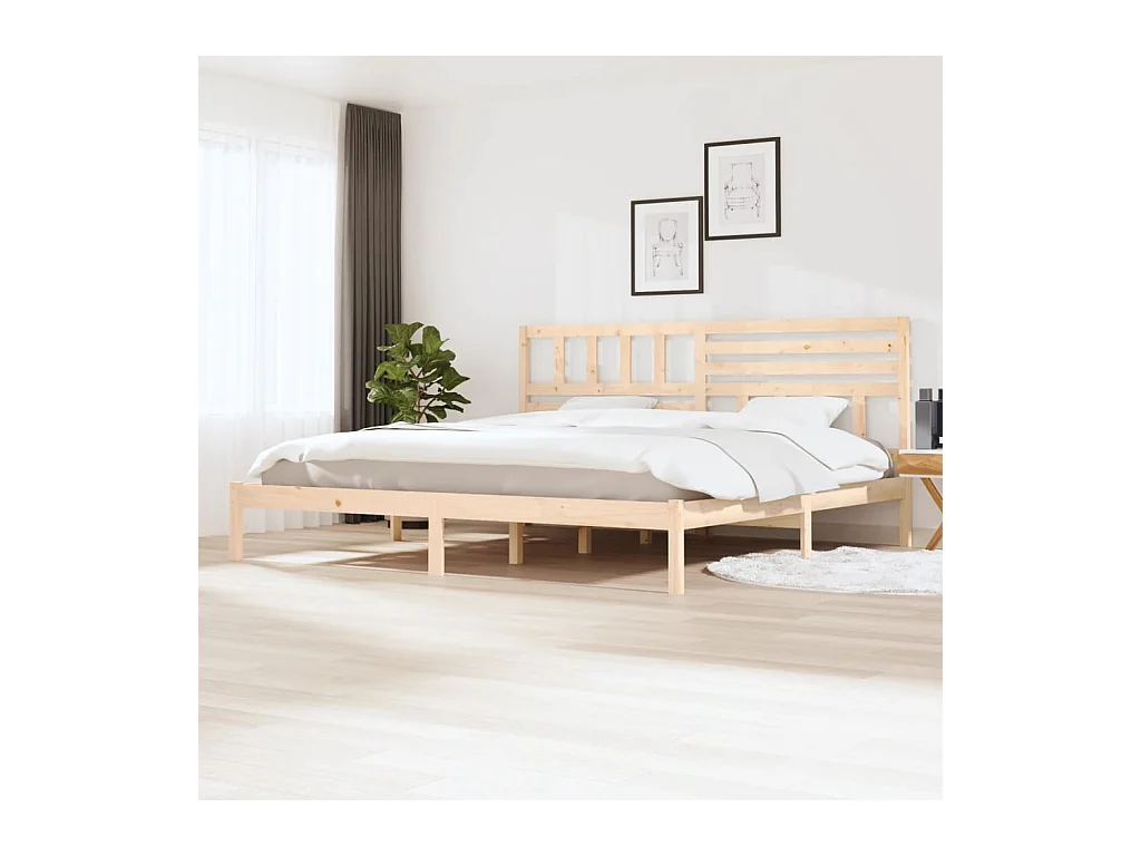 Lit-200x200 cm Bois de pin massif EGGB16300
