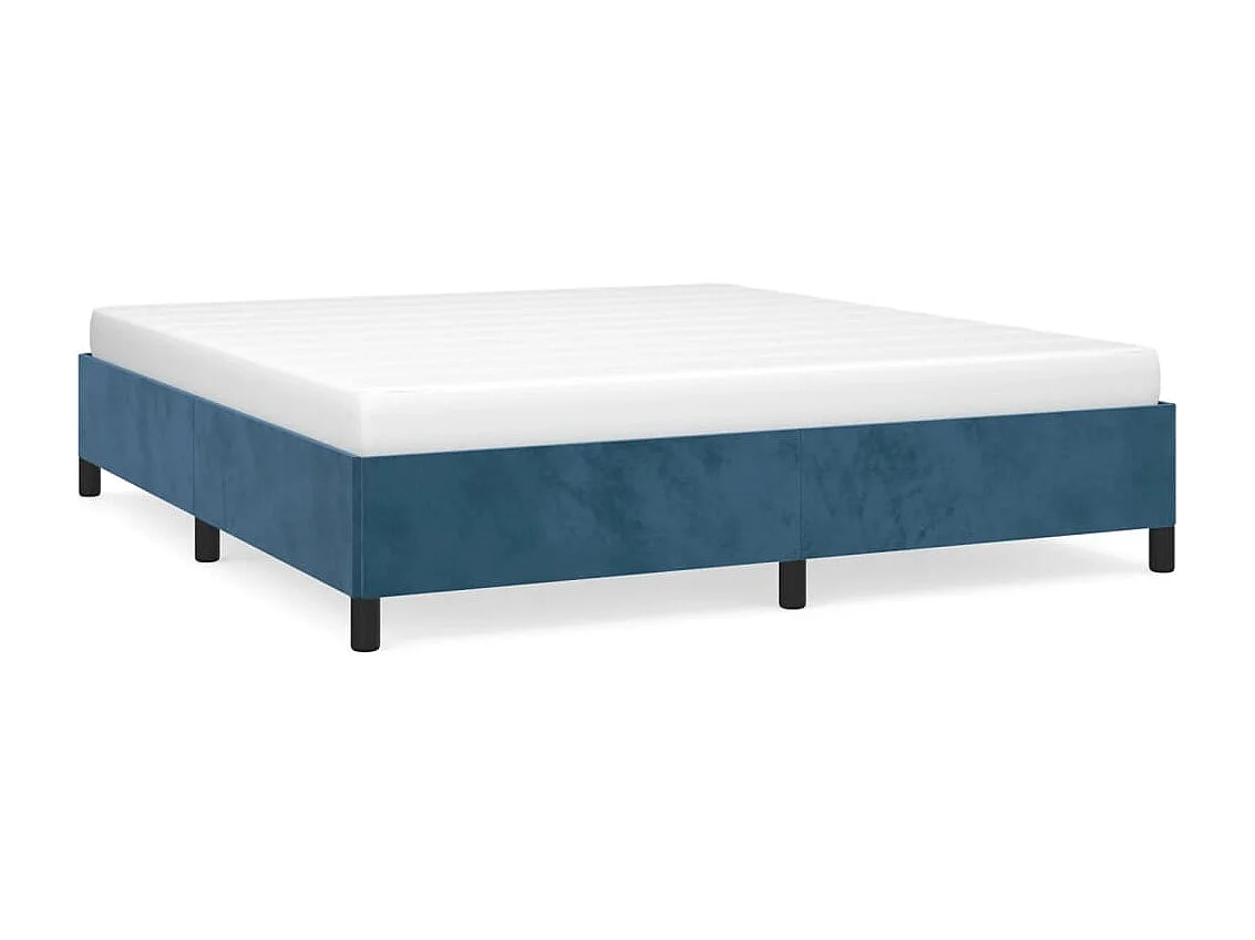 Lit-180x200 cm Bleu foncé Velours EGGB84836