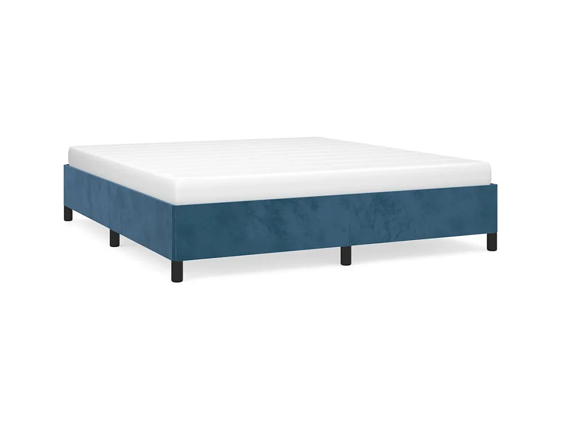 Cama 180x200 cm de terciopelo azul ES62592