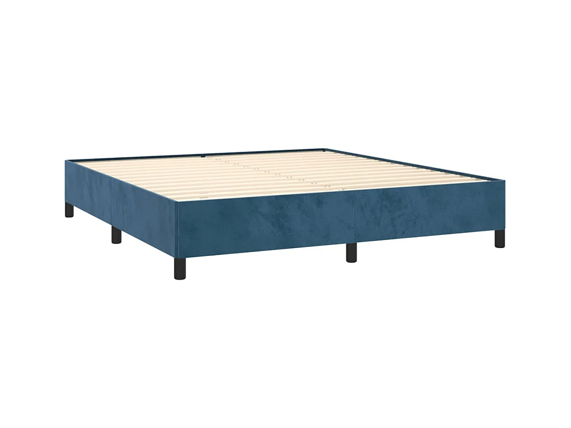 Cama 180x200 cm de terciopelo azul ES62592