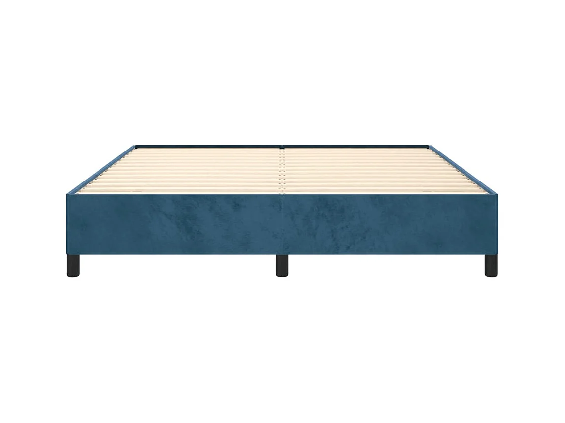 Cama 180x200 cm de terciopelo azul ES62592