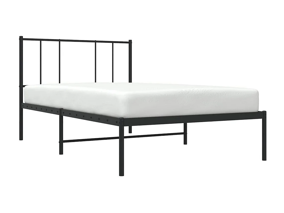 Bedframe met hoofdbord metaal zwart 100x190 cm NL12406