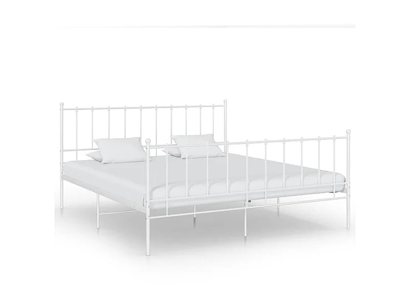 Cama 140x200 cm metal branco PT535171