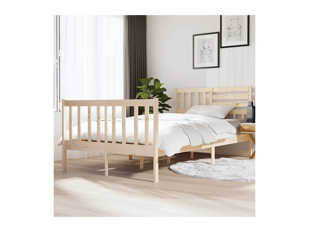 Lit-120x190 cm Bois massif Petit Double EGGB39636
