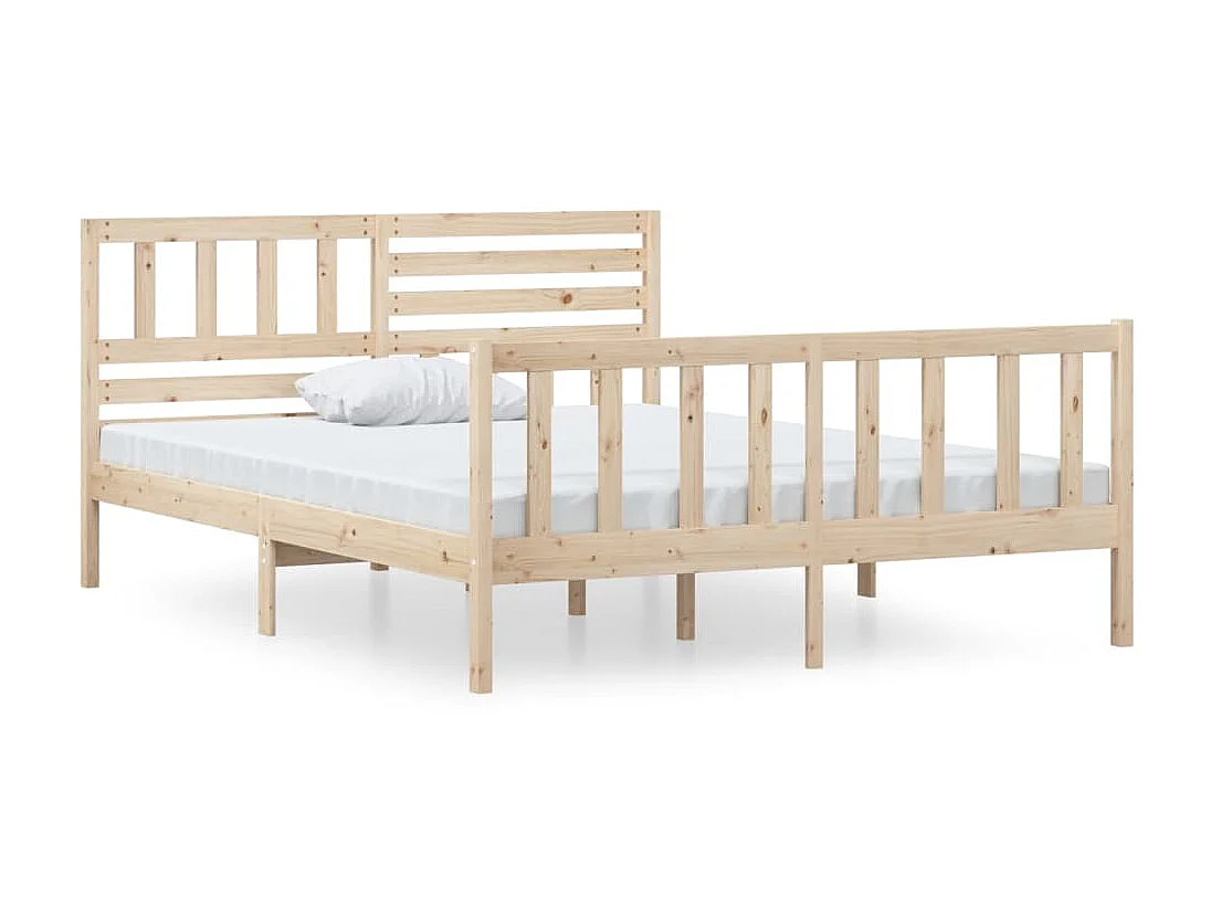Cama 120x190 cm doble pequeña de madera maciza ES38462