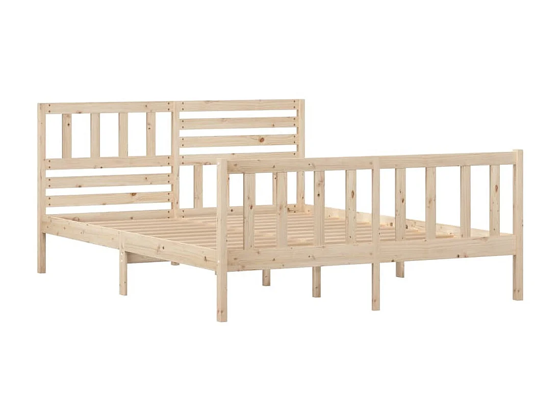 Cama 120x190 cm doble pequeña de madera maciza ES38462