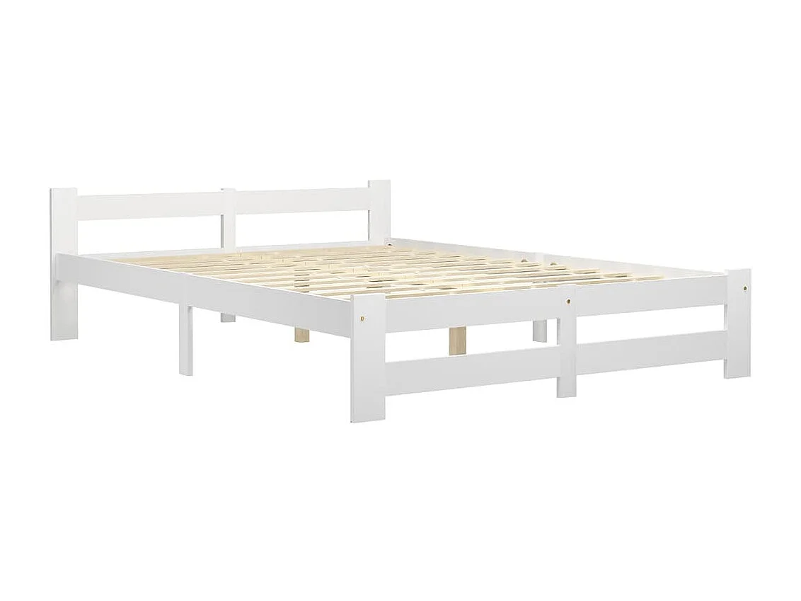 Cama 180x200 cm pinho maciço branco PT830768