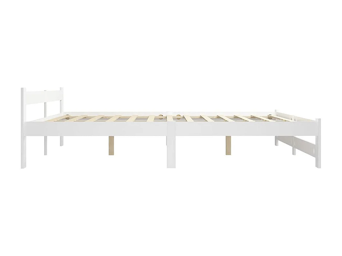Cama 180x200 cm pinho maciço branco PT830768