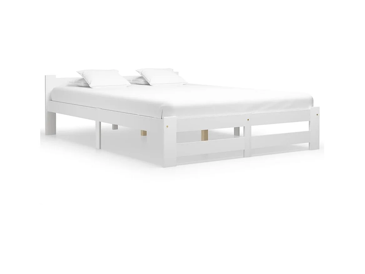 Lit-180x200 cm Blanc Bois de pin massif EGGB49586