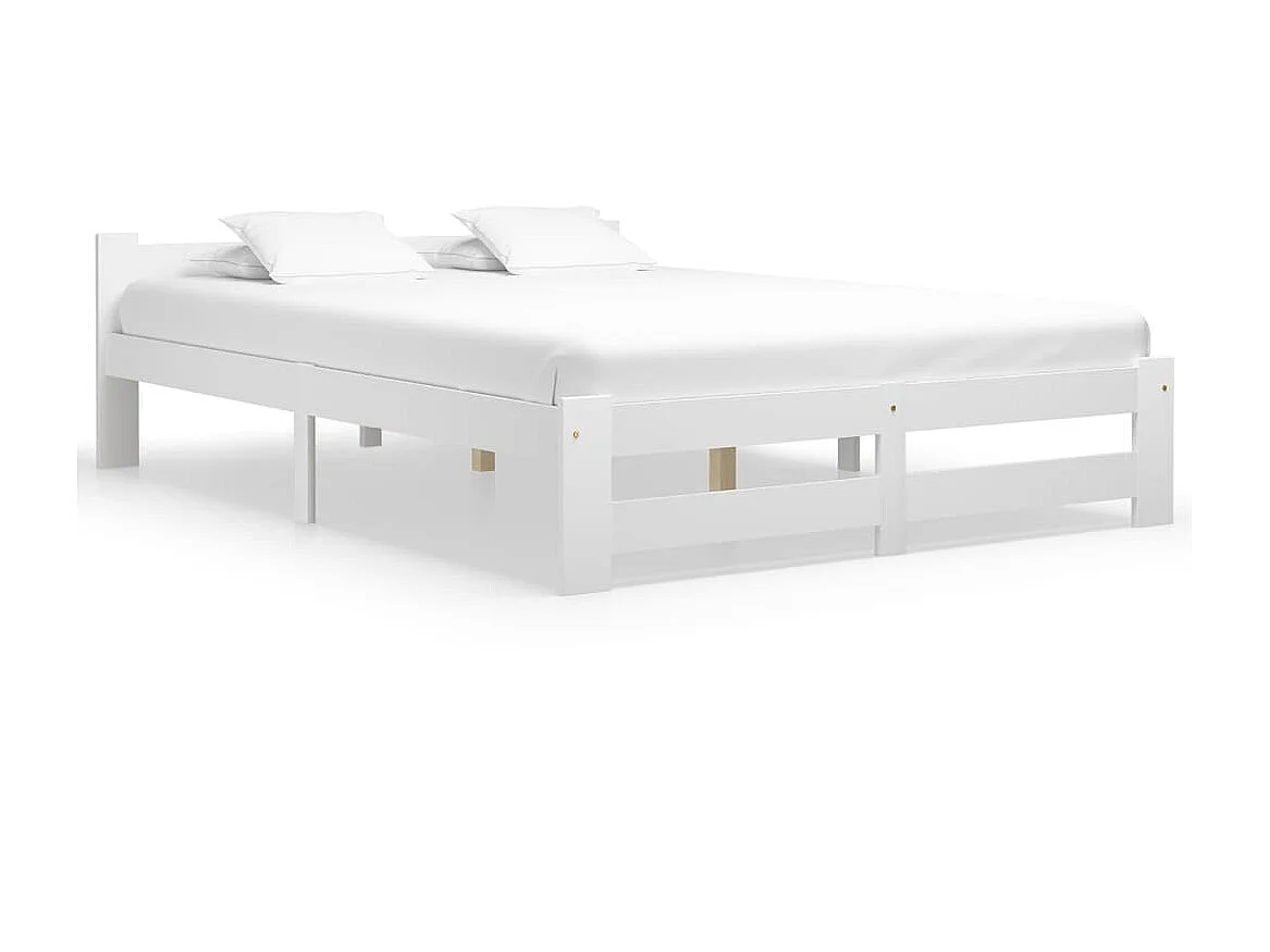 Lit-180x200 cm Blanc Bois de pin massif EGGB49586