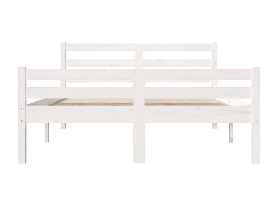Lit-135x190 cm Blanc Bois massif Double EGGB81999
