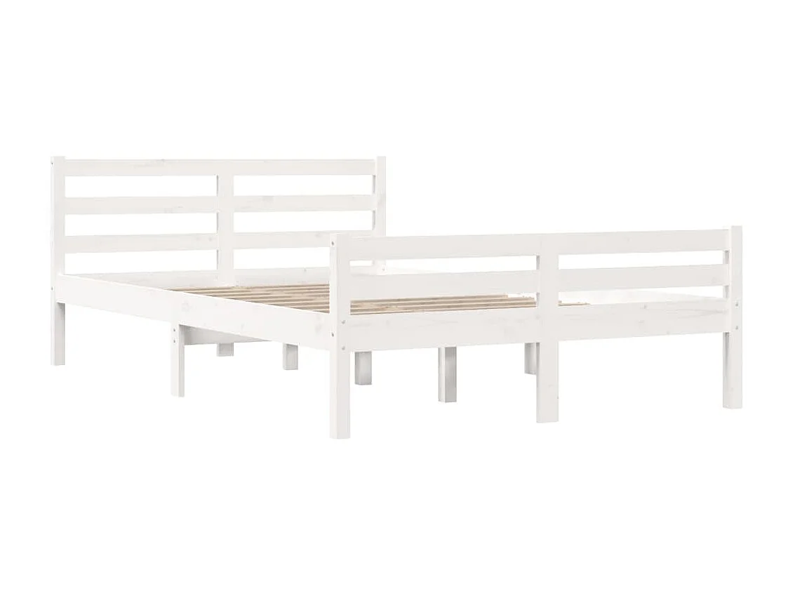 Lit-135x190 cm Blanc Bois massif Double EGGB81999