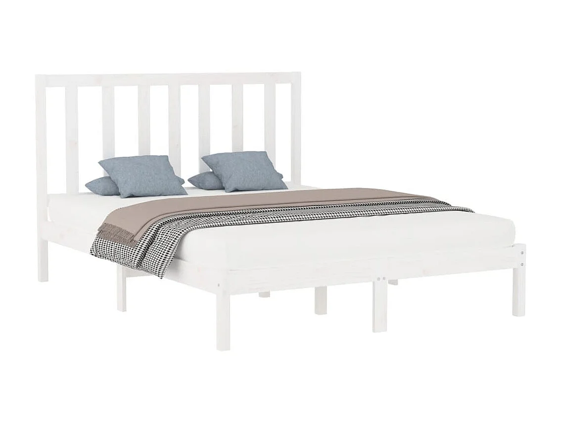 Lit-160x200 cm Blanc Bois massif EGGB48121