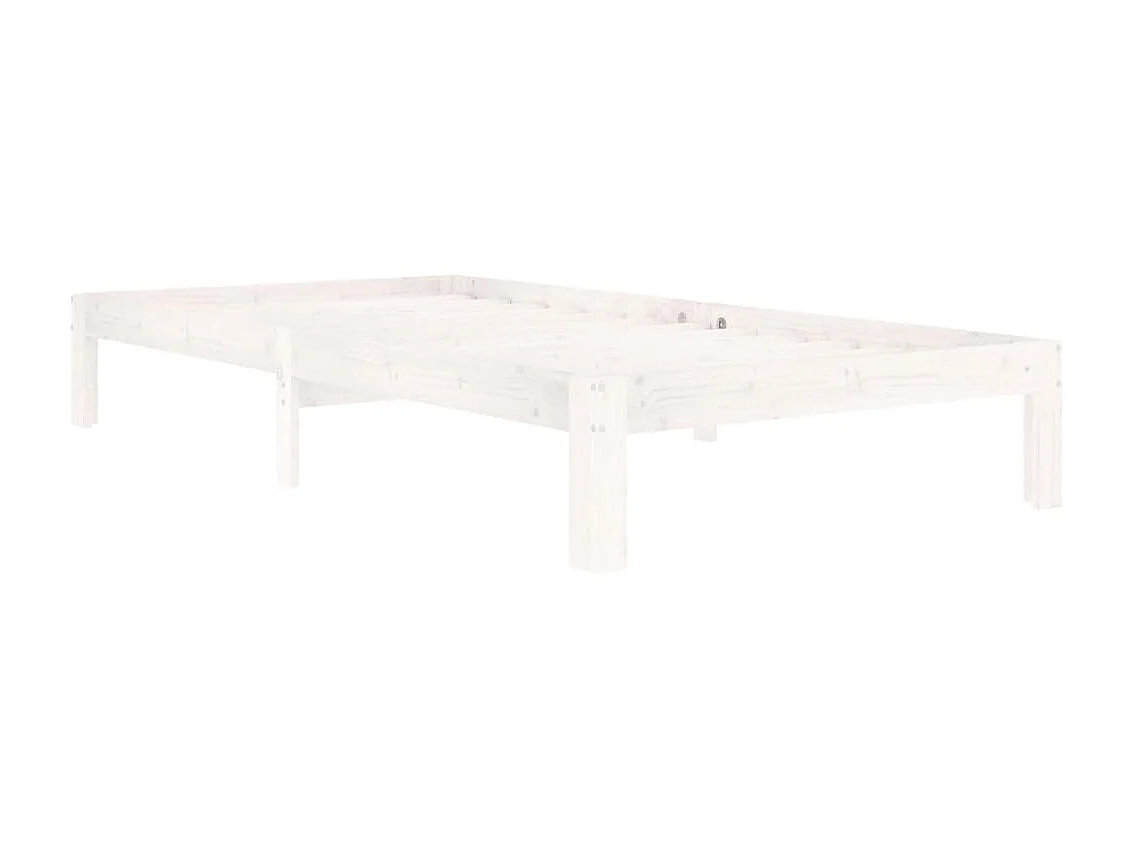 Lit-100x200 cm Blanc Bois de pin massif EGGB58148