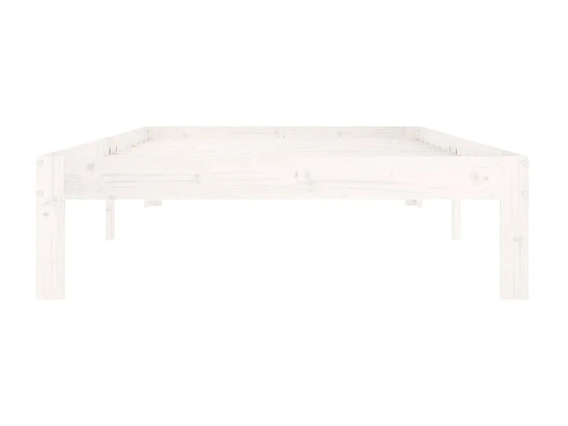 Lit-100x200 cm Blanc Bois de pin massif EGGB58148