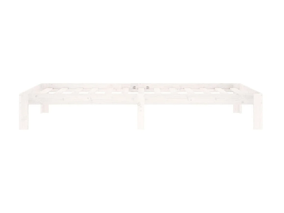 Lit-100x200 cm Blanc Bois de pin massif EGGB58148