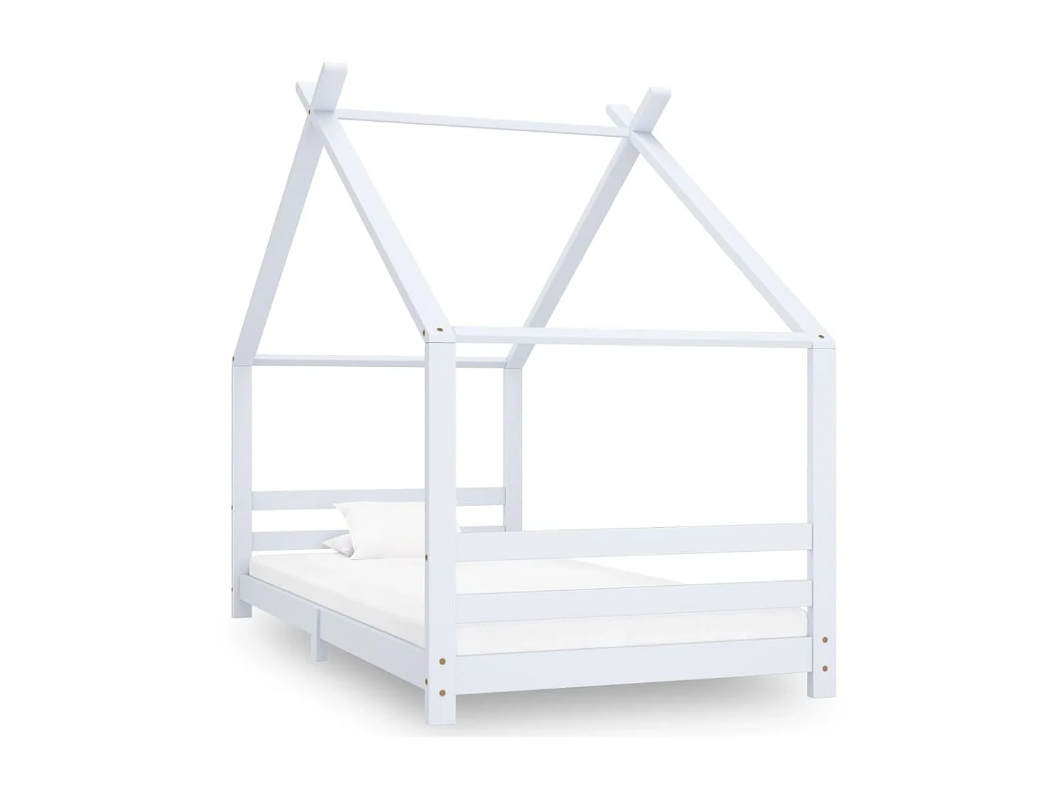 Lit-90x200 cm d'enfant Blanc Bois de pin massif EGGB38941