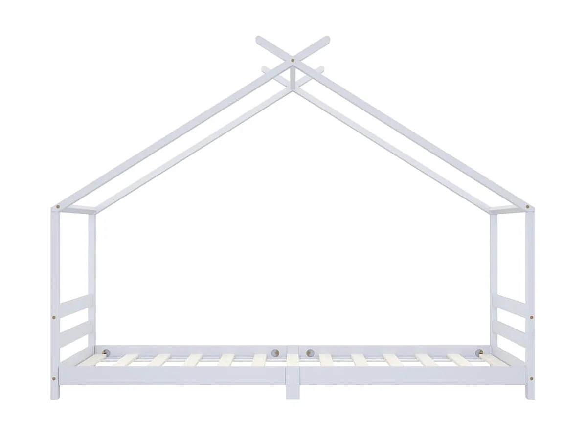Lit-90x200 cm d'enfant Blanc Bois de pin massif EGGB38941