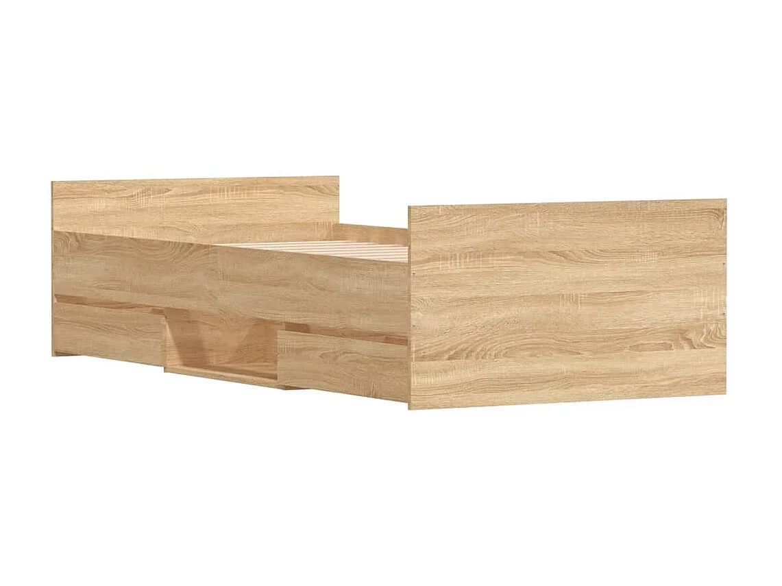 Lit-100x200 cm tête de lit et pied de lit chêne sonoma EGGB40927