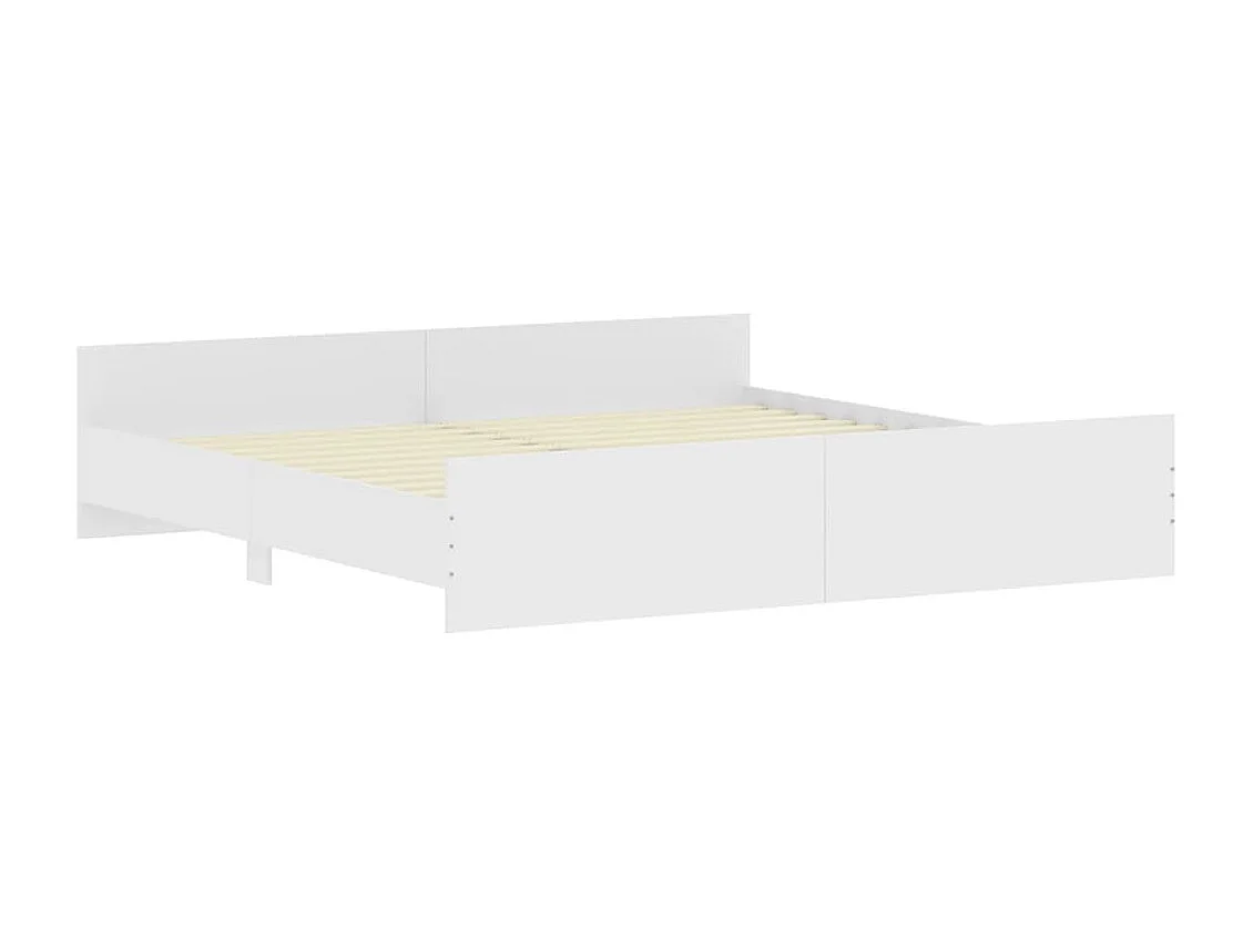 Lit-200x200 cm avec tête de lit/pied de lit blanc EGGB91539