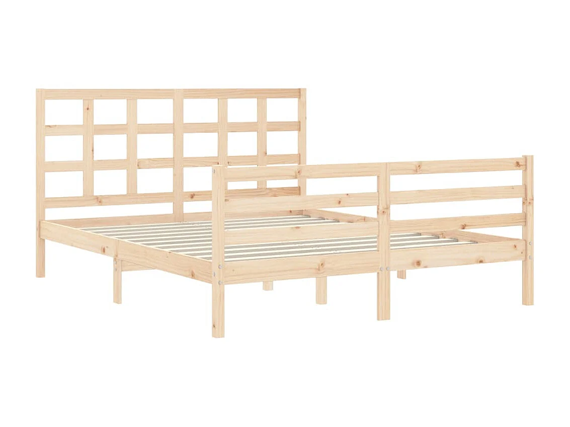 Lit-160x200 cm avec tête de lit bois massif EGGB16528