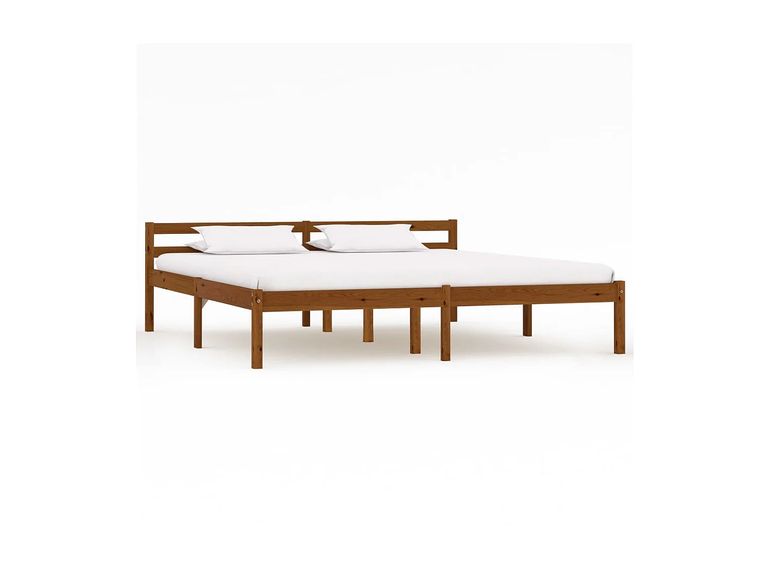 Cama 180x200 cm madeira pinho maciço castanho mel PT602983
