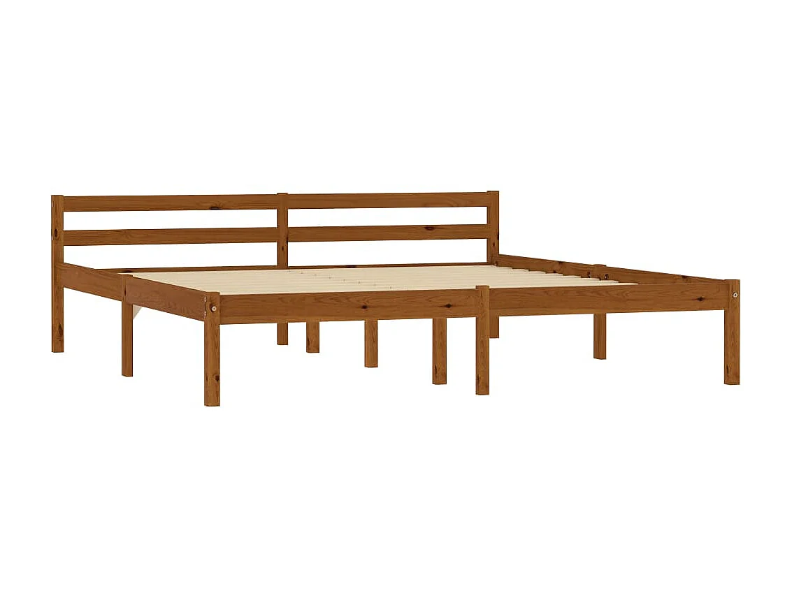 Cama 180x200 cm madeira pinho maciço castanho mel PT602983