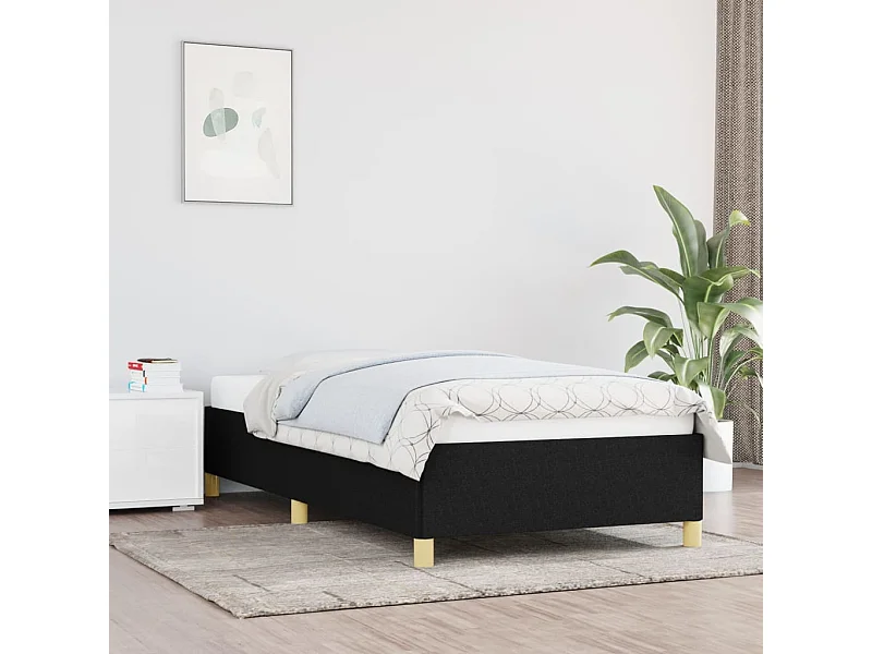 Cama 90x190 cm tecido preto PT476892