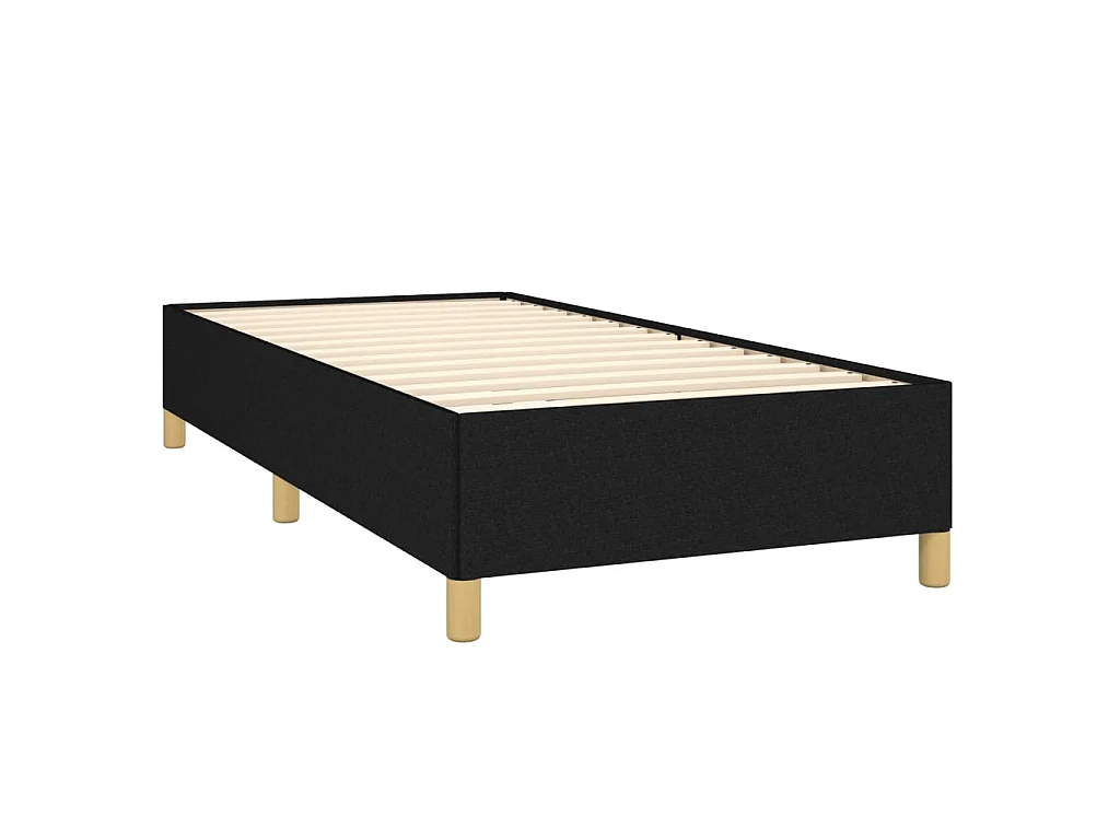 Cama 90x190 cm de tela negro ES58489