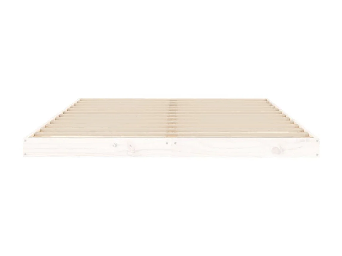 Cama 135x190 cm madera maciza de pino blanco ES74902