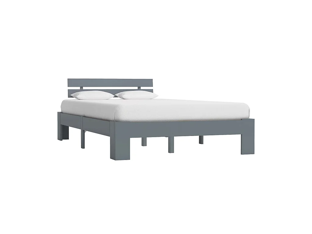 Lit-120x200 cm Gris Bois de pin massif EGGB71713