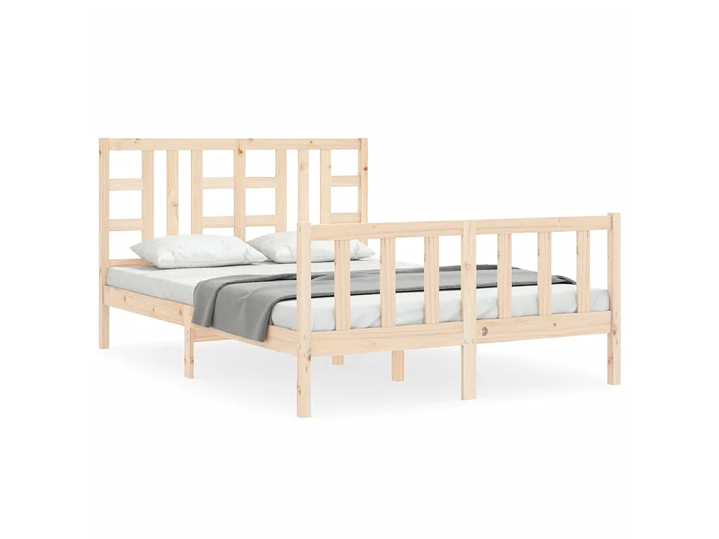 Bedframe met hoofdbord massief hout NL49078