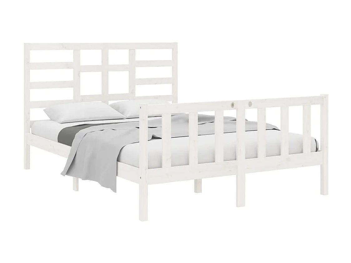 Bedframe massief hout wit 140x190 cm NL74409