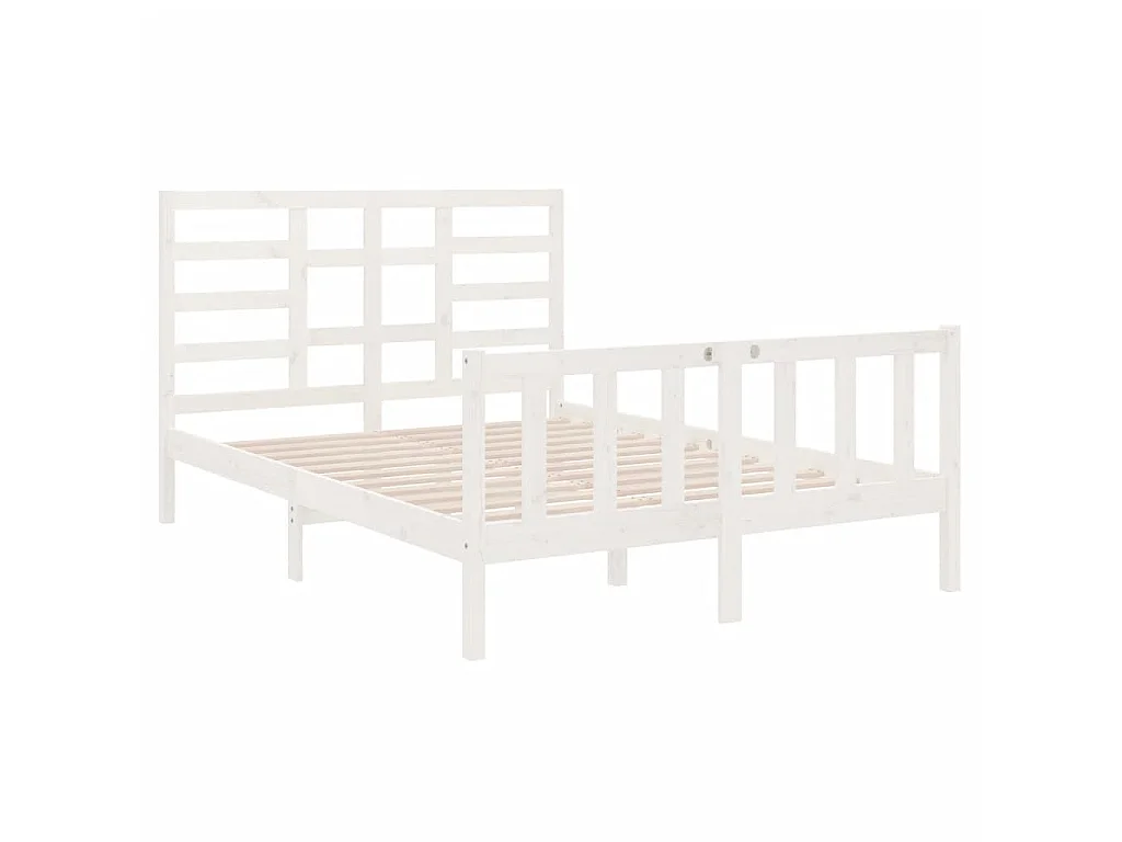 Bedframe massief hout wit 140x190 cm NL74409