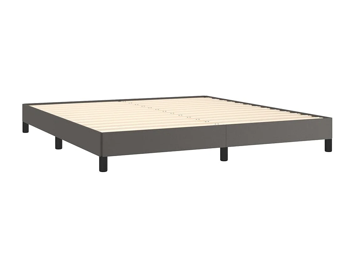 Cama 180x200 cm de cuero sintético gris ES64556
