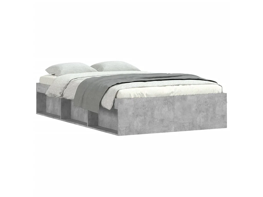 Lit-120x190 cm gris béton petit double EGGB49937