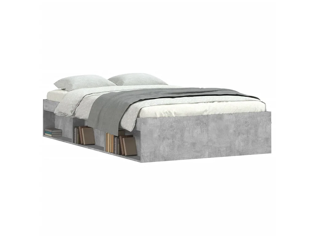Lit-120x190 cm gris béton petit double EGGB49937
